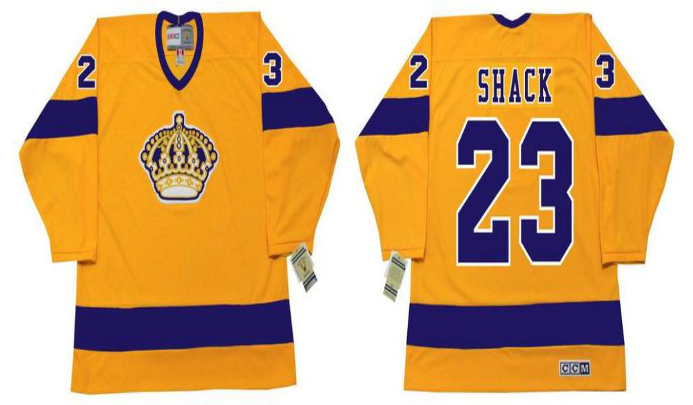 2019 Men Los Angeles Kings 23 Shack Yellow CCM NHL jerseys